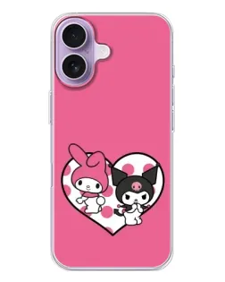 Чехол для iPhone 17 с картинкой «Kuromi и My Melody»