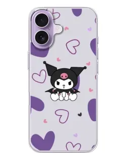 Чехол для iPhone 17 с картинкой «Kuromi и лавандовые сердца»