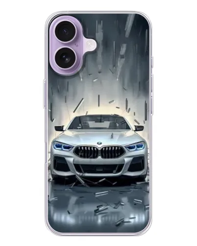Чехол для iPhone 17 с картинкой «BMW в свете фар» Чехол для iPhone 17 с картинкой «BMW в свете фар»