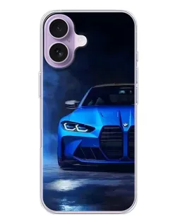 Чехол для iPhone 17 с картинкой «Голубая BMW M4»