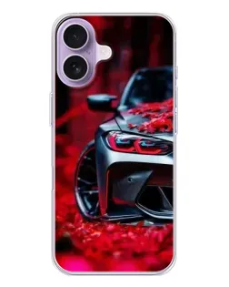 Чехол для iPhone 17 с картинкой «Спортивная BMW и цветы»