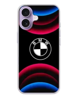 Чехол для iPhone 17 с картинкой «Логотип BMW и неоновые дуги»