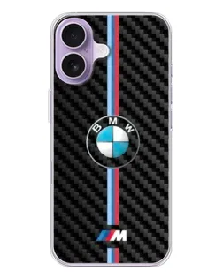 Чехол для iPhone 17 с картинкой «Эмблема BMW и карбон»