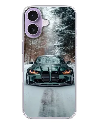 Чехол для iPhone 17 с картинкой «BMW в зимнем лесу» Чехол для iPhone 17 с картинкой «BMW в зимнем лесу»