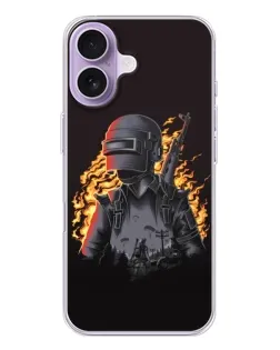 Чехол для iPhone 17 с картинкой «PUBG — огненный силуэт»