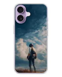 Чехол для iPhone 17 с картинкой «Герой PUBG на скале»