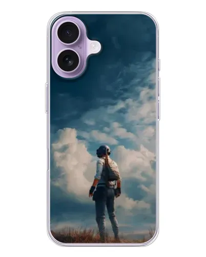 Чехол для iPhone 17 с картинкой «Герой PUBG на скале»