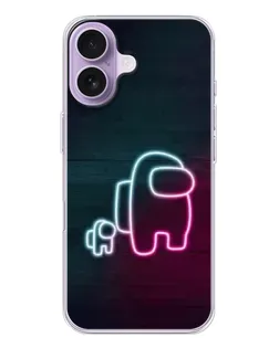 Чехол для iPhone 17 с картинкой «Among Us неон-арт»