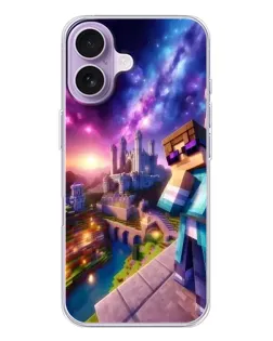 Чехол для iPhone 17 с картинкой «Стив и космос» Чехол для iPhone 17 с картинкой «Стив и космос»