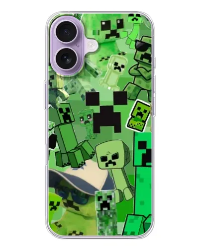 Чехол для iPhone 17 с картинкой «Криперы Minecraft» Чехол для iPhone 17 с картинкой «Криперы Minecraft»