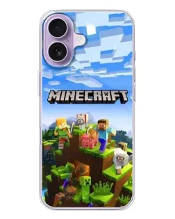 Чехол для iPhone 17 с картинкой «Minecraft классический мир»