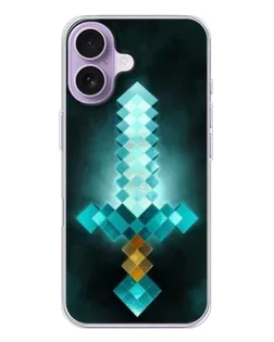 Чехол для iPhone 17 с картинкой «Алмазный меч неон»