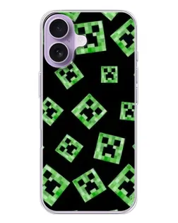 Чехол для iPhone 17 с картинкой «Паттерн с криперами»