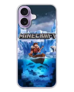 Чехол для iPhone 17 с картинкой «Minecraft ледяной мир»