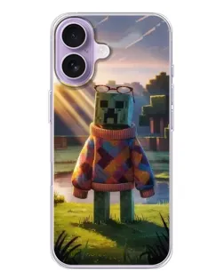 Чехол для iPhone 17 с картинкой «Крипер в свитере»