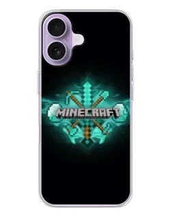 Чехол для iPhone 17 с картинкой «Minecraft Diamond лого»