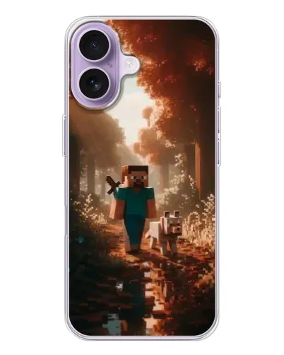 Чехол для iPhone 17 с картинкой «Стив в лесу» Чехол для iPhone 17 с картинкой «Стив в лесу»