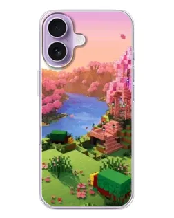 Чехол для iPhone 17 с картинкой «Розовое дерево Minecraft»