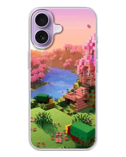 Чехол для iPhone 17 с картинкой «Розовое дерево Minecraft» Чехол для iPhone 17 с картинкой «Розовое дерево Minecraft»