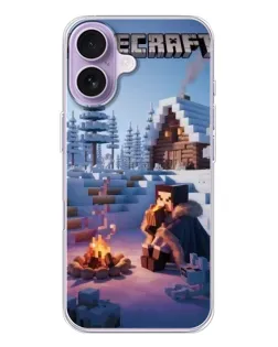 Чехол для iPhone 17 с картинкой «Зимний Minecraft»