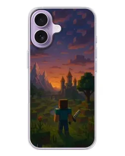 Чехол для iPhone 17 с картинкой «Стив у башни»
