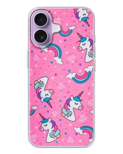 Чехол для iPhone 17 с картинкой «Unicorn паттерн розовый» Чехол для iPhone 17 с картинкой «Unicorn паттерн розовый»