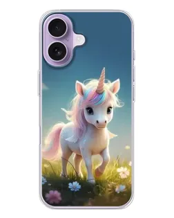 Чехол для iPhone 17 с картинкой «Единорог на поляне»