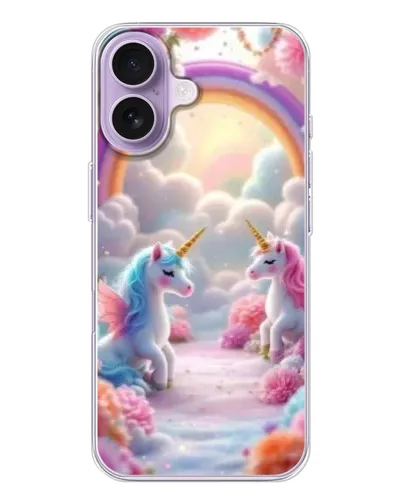 Чехол для iPhone 17 с картинкой «Радуга и единороги» Чехол для iPhone 17 с картинкой «Радуга и единороги»