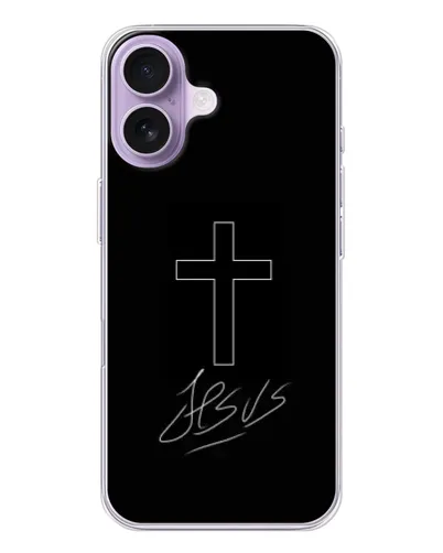 Чехол для iPhone 17 с картинкой «Графический крест Jesus» Чехол для iPhone 17 с картинкой «Графический крест Jesus»