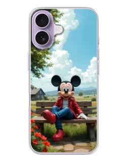 Чехол для iPhone 17 с картинкой «Микки на скамейке»