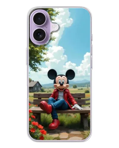 Чехол для iPhone 17 с картинкой «Микки на скамейке»