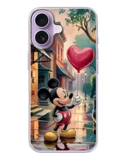 Чехол для iPhone 17 с картинкой «Микки и шарик-сердце»