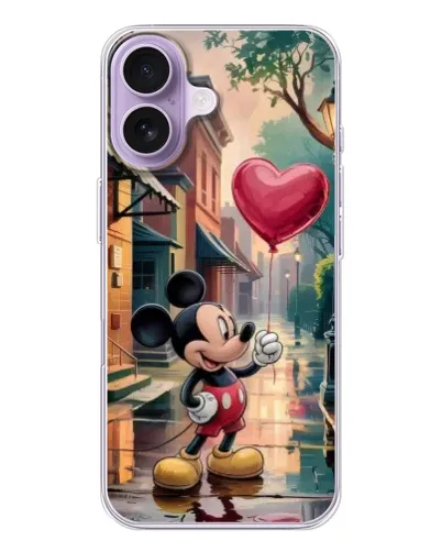 Чехол для iPhone 17 с картинкой «Микки и шарик-сердце»