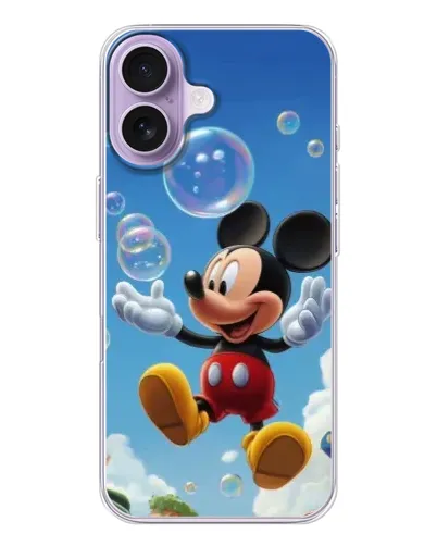 Чехол для iPhone 17 с картинкой «Mickey и мыльные пузыри»
