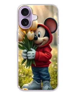 Чехол для iPhone 17 с картинкой «Микки с тюльпанами»