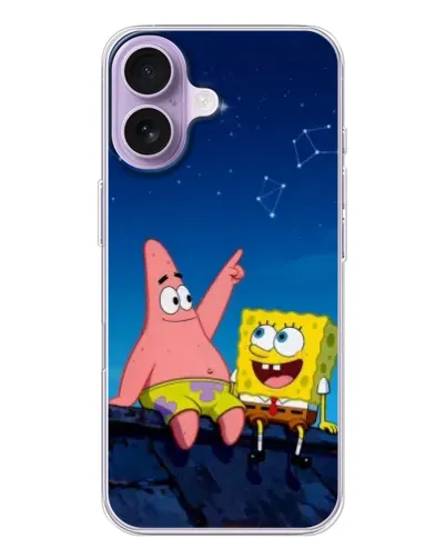 Чехол для iPhone 17 с картинкой «Губка Боб и Патрик ночью» Чехол для iPhone 17 с картинкой «Губка Боб и Патрик ночью»
