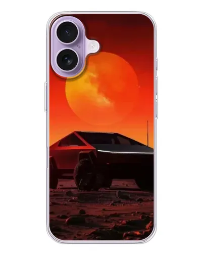 Чехол для iPhone 17 с картинкой «Cybertruck на Марсе»