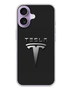 Чехол для iPhone 17 с картинкой «Стальной логотип Tesla»