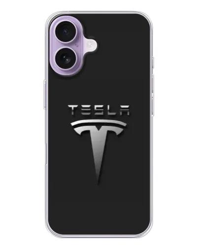 Чехол для iPhone 17 с картинкой «Стальной логотип Tesla»