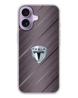 Чехол для iPhone 17 с картинкой «Металлическая текстура Tesla»