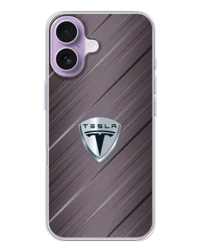 Чехол для iPhone 17 с картинкой «Металлическая текстура Tesla»