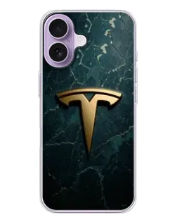 Чехол для iPhone 17 с картинкой «Мраморная Tesla Gold»