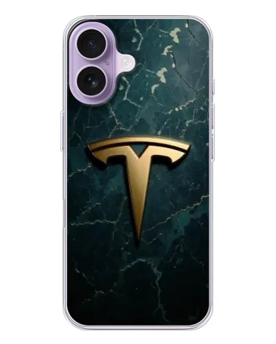 Чехол для iPhone 17 с картинкой «Мраморная Tesla Gold»