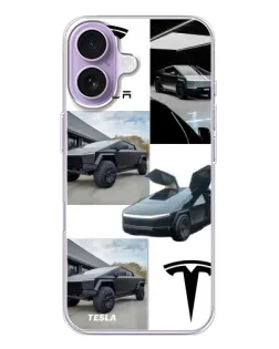 Чехол для iPhone 17 с картинкой «Коллаж Cybertruck Tesla»