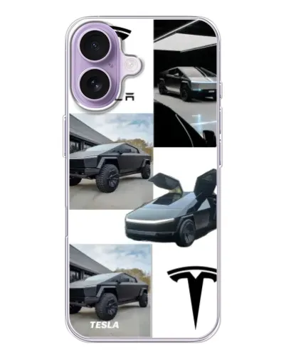 Чехол для iPhone 17 с картинкой «Коллаж Cybertruck Tesla»