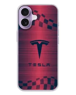 Чехол для iPhone 17 с картинкой «Тесла красный карбон»