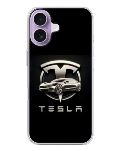 Чехол для iPhone 17 с картинкой «Tesla — серебристое авто»