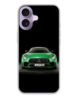 Чехол для iPhone 17 с картинкой «Mercedes — неоновый лого»