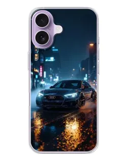Чехол для iPhone 17 с картинкой «Ночной город и Audi»