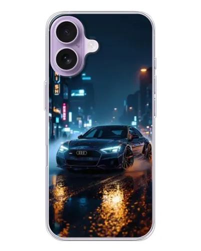Чехол для iPhone 17 с картинкой «Ночной город и Audi» Чехол для iPhone 17 с картинкой «Ночной город и Audi»